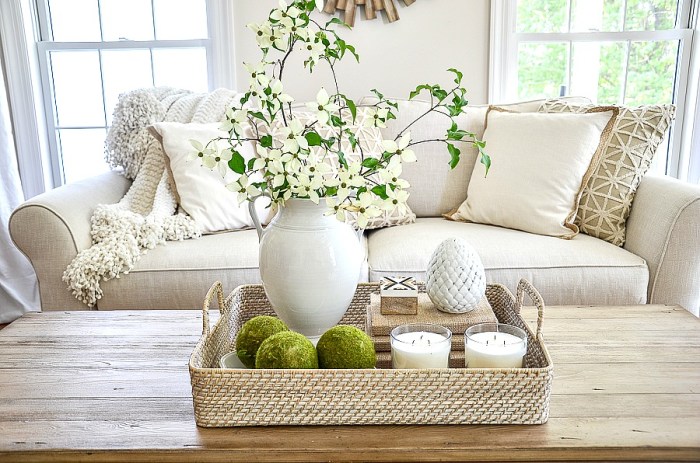 Circle coffee table decor