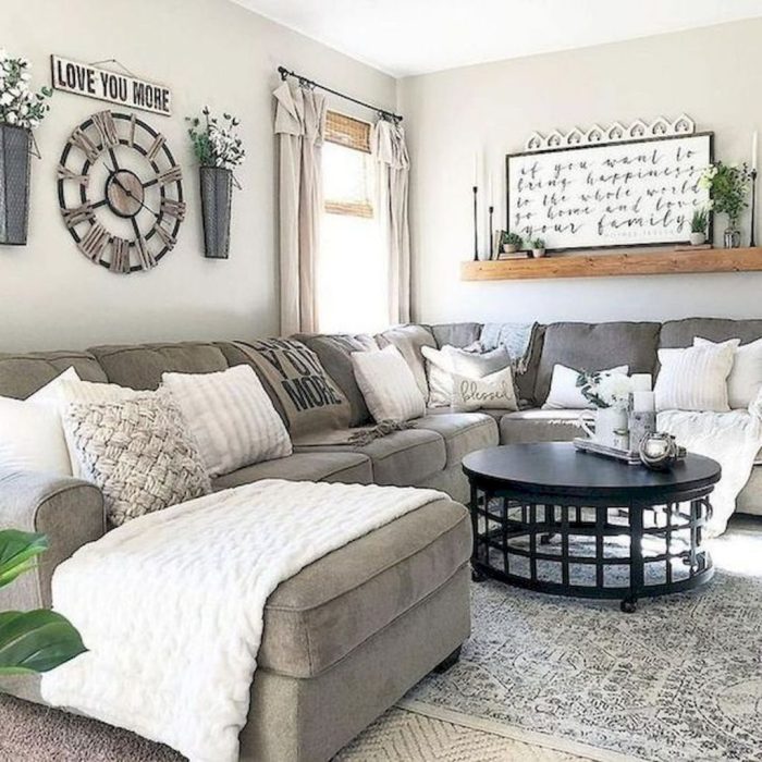 Modern farmhouse living room wall decor