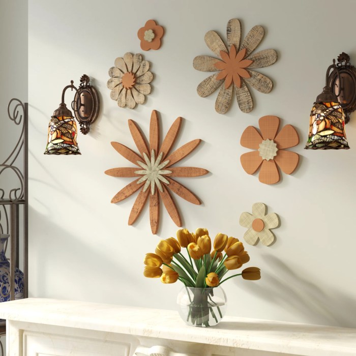 Wooden flower wall decor