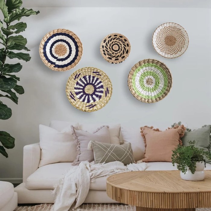 Boho basket wall decor