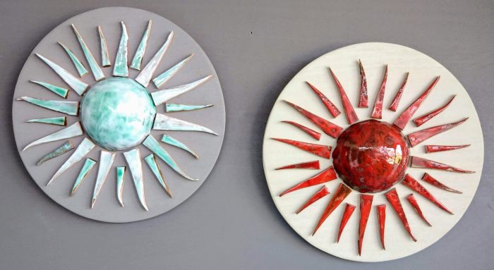 Ceramic sun wall decor