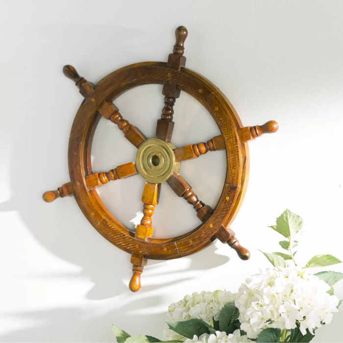 Wheel ship wall decor breakwater bay brass wood décor