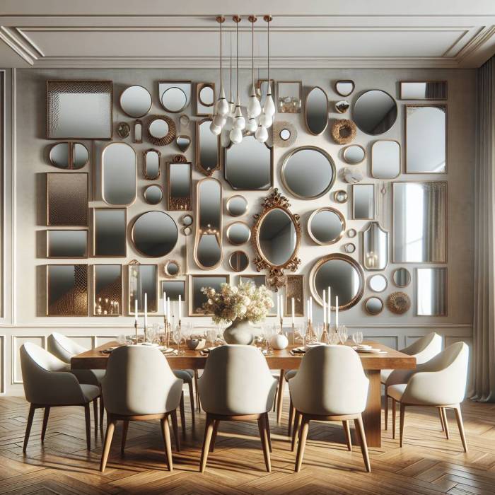 Dining room wall decor with mirror