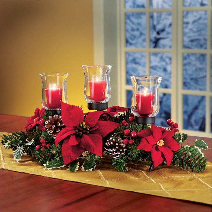 Christmas candle table decor