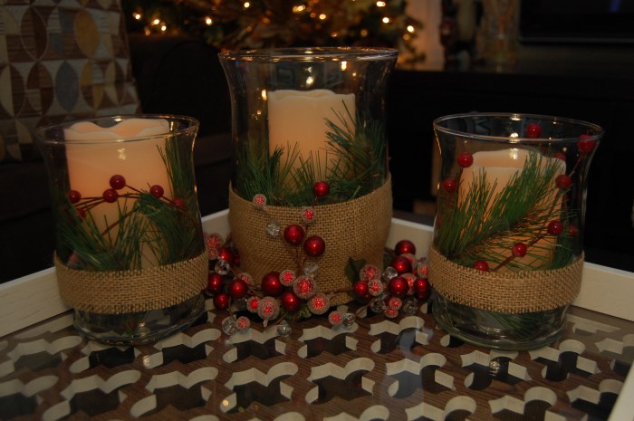 Christmas candle table decor