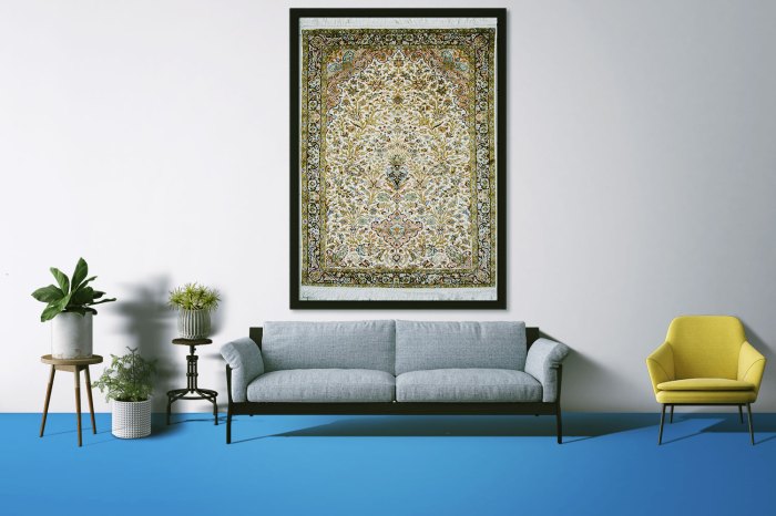 Rug on wall decor