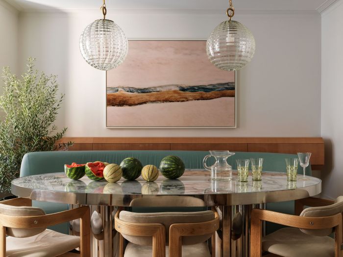 Wooden dining table decor