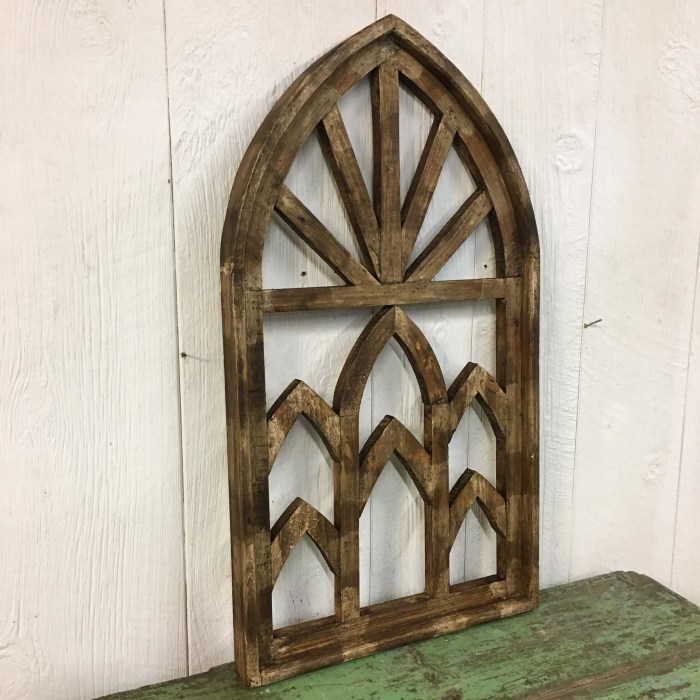 Large wooden arch wall decor