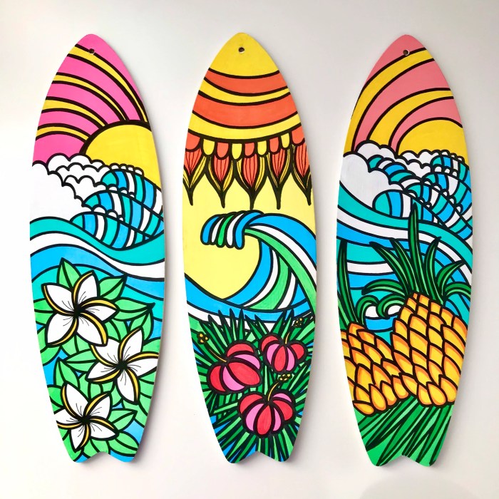 Full size surfboard wall decor