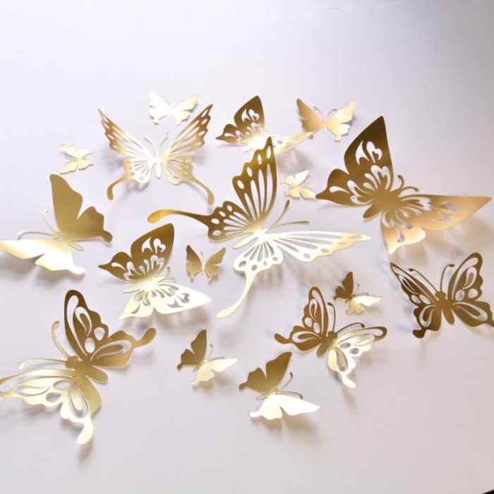 Gold butterfly wall decor