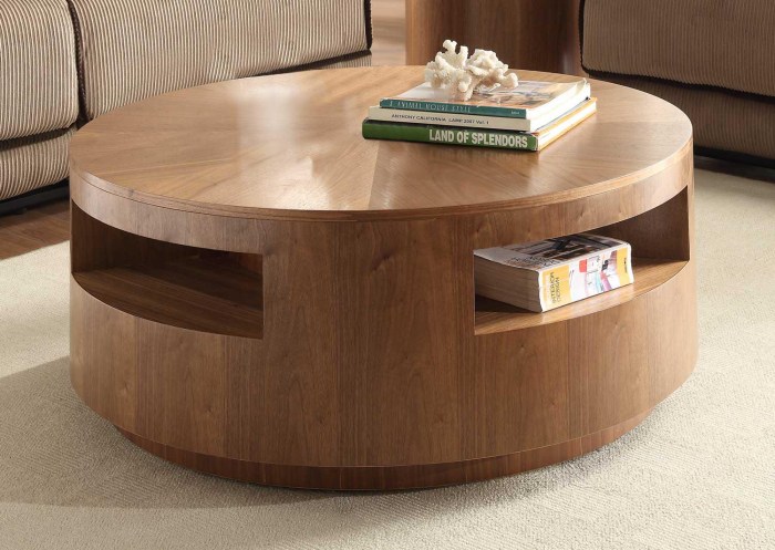 Circle coffee table decor