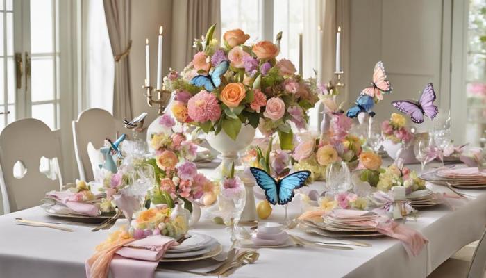 Spring dining room table decor