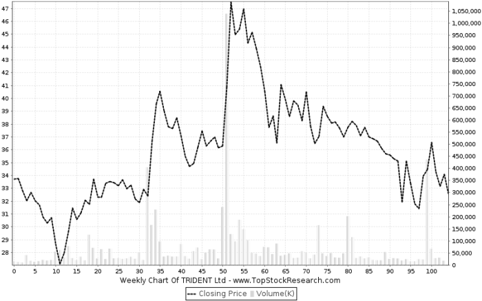 Trident ltd stock price